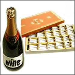 Wine Bottle + 500gms of sugarfree anjeer rolls - Click here to View more details about this Product